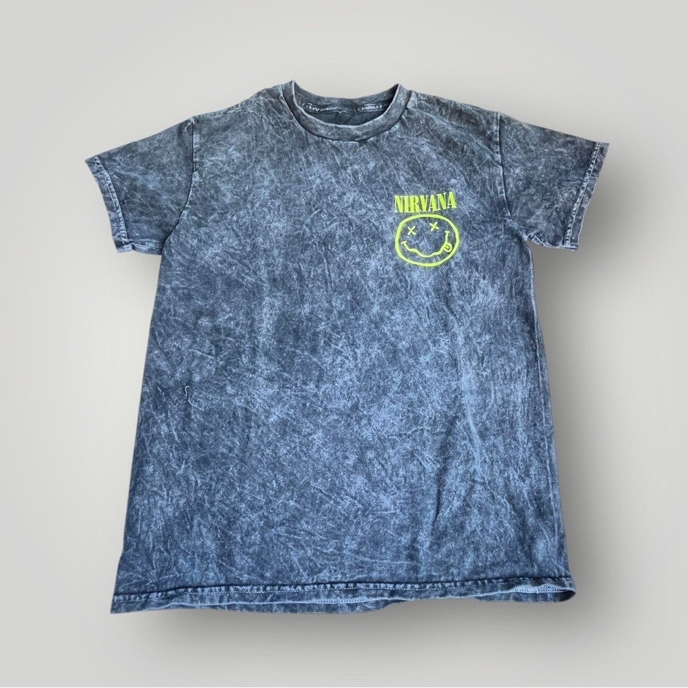 Nirvana Kids Acid Wash T-Shirt - Gray